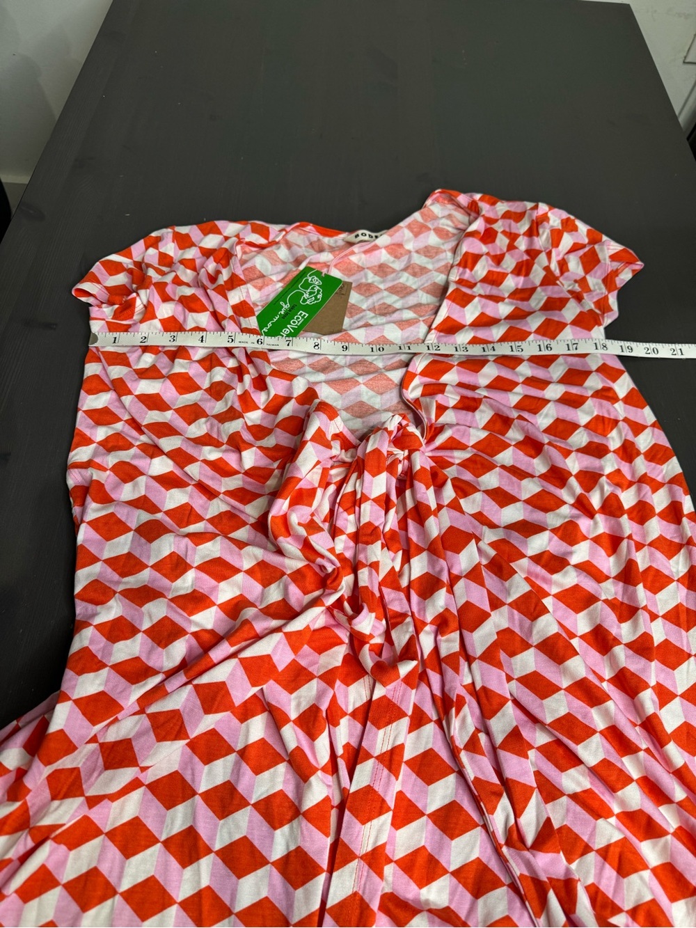 Boden Joanna Cap Sleeve Wrap Dress In Red Diamond Cube - Picture 8 of 10
